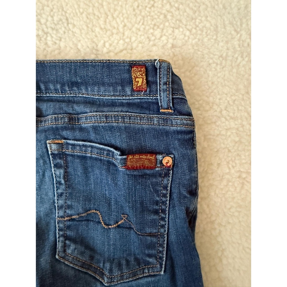 7 For All Mankind Roxanne Jeans Girls 10 Blue Slim Straight Leg Stretch Denim - Picture 3 of 11